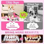 8 Pack de jouets pour chiots de luxe pour les chiens de dents, jouets pour chien avec des jouets pour chiens, des boules et des jouets à croquer pour chien, jouets de chien pour les garder occupés (Pink)