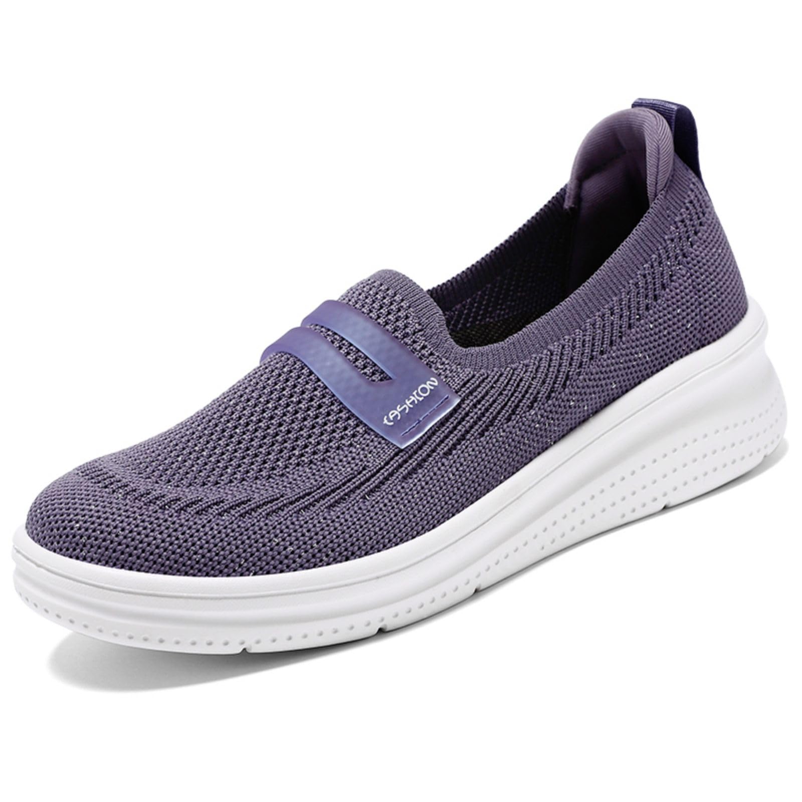 Women's Mesh Orthopedic Loafers Slip-On Lightweight Breathable Soft Bottom Walking Loafers Outdoor Causal Low Top Sport Shoes (Purple,9)