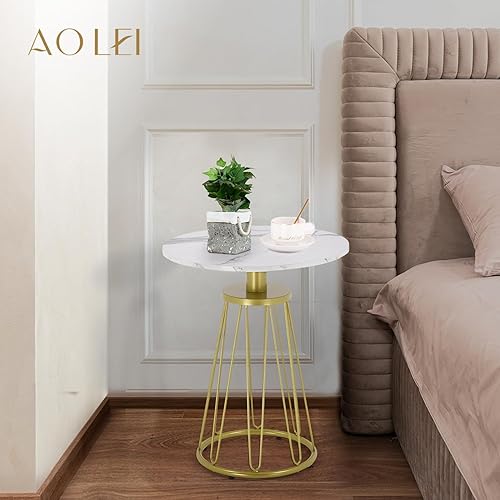 Miniatura 2 de Mesa auxiliar redonda, mesas auxiliares pequeñas para sala de estar, juego de 2 mesas de noche modernas para espacios pequeños, mesa auxiliar de