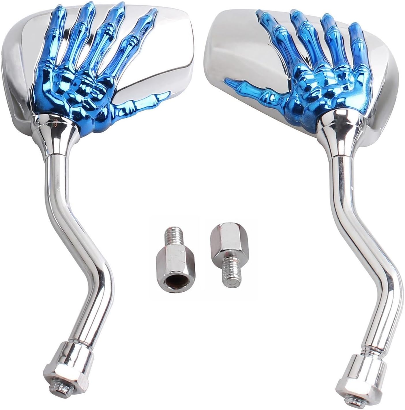 Bike Rearview Mirror Universal Motorcycle Scooter Chrome High Definition Side Rear View Mirrors Motorbike E-Bikes ATV (Color : Blue, Size : 1)