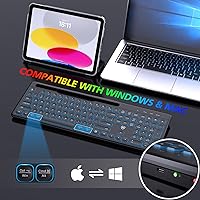 Vista 2 de Teclado y mouse inalámbricos, teclado y mouse Bluetooth MicroPack, 7 modos retroiluminados de doble modo teclado Bluetooth, 3 DPI ajustables