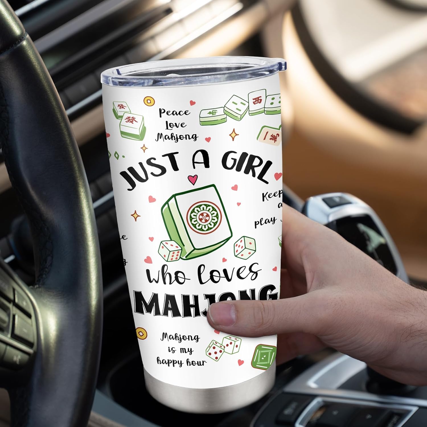 Mahjong Gifts for Women Tumbler 20OZ 1PC, Mahjong Accessories for Her Girls, Mah Jongg Gift, Mah-jong Themed Party Decoration, Christmas Birthday Present Cup for Mah Jongg Lover - Image 5
