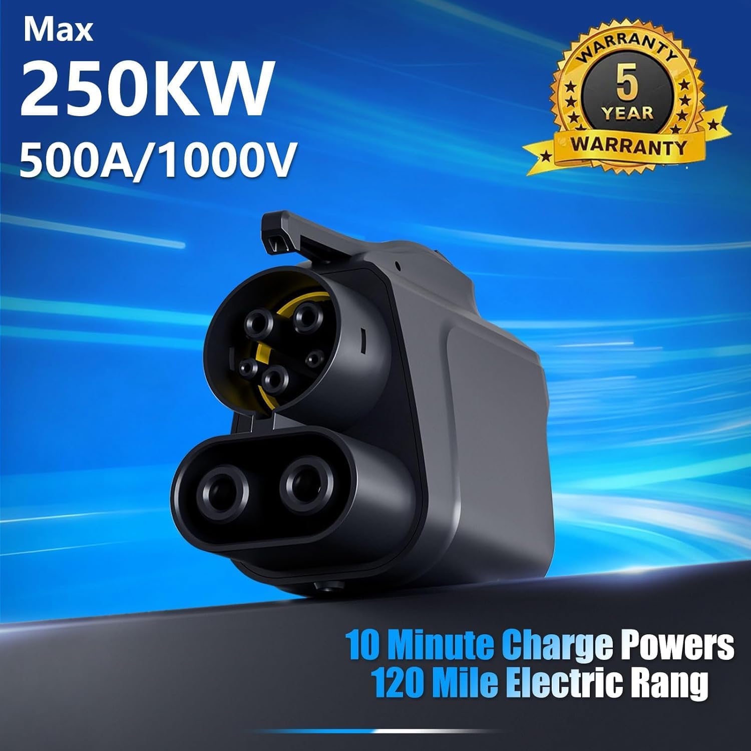 NACS to CCS Adapter Max 500A/1000V Fast Charging Adapter with Overheating Protection Compatible with Tesla Superchargers for CCS1 EVs