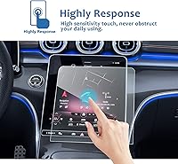 Vista 3 de LFOTPP Protector de pantalla de vidrio para 2021 2022 B enz C Clase W206 2022 C300, navegación de vidrio templado, dureza 9H, información