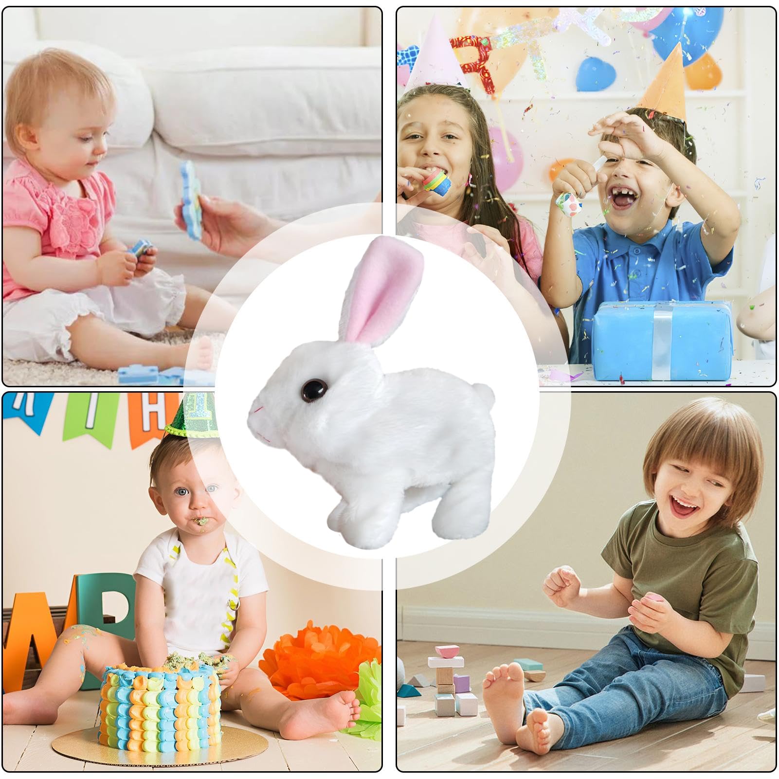 Lapin Interactif Réaliste - Jouet En Peluche Qui Saute Et Bouge - Cadeau Enfant