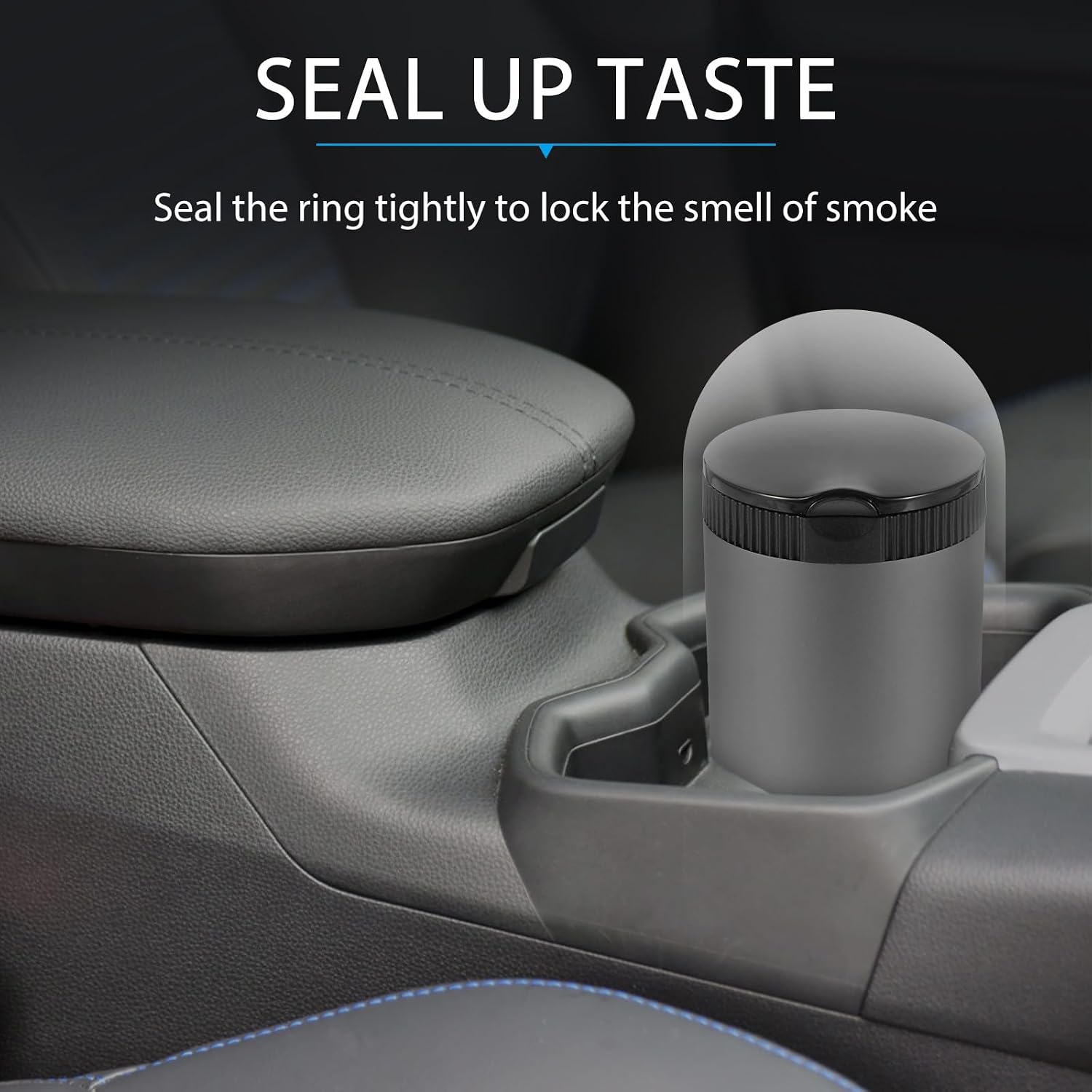 Lighted Car Cigarette Ash Container with Lid, Aluminum Alloy image 4