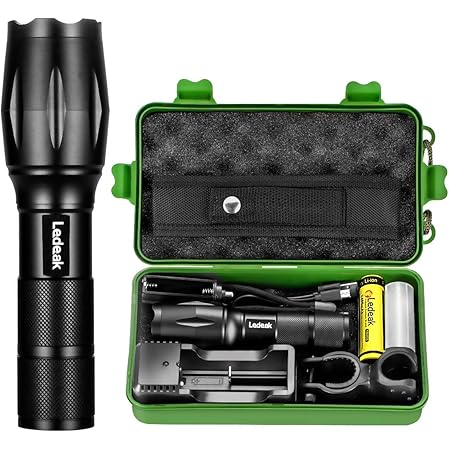 Led Super Bright Flashlight Ledeak 10 High Lumens Cree Xml L2 Powerful Torch 5 Modes Zoomable Waterproof Flashlight With Usb Charger Rechargeable Battery Bicycle Mount Flashlight Holster Amazon Com