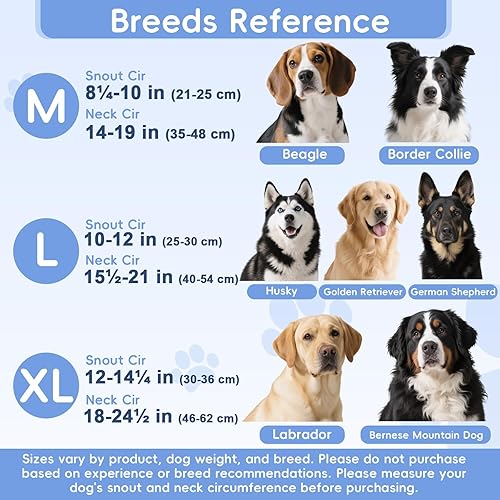 Miniatura 5 de BARKLESS Collar de nailon suave para perros grandes y medianos, acolchado reflectante para entrenamiento, correa de bozal ajustable sin tirones