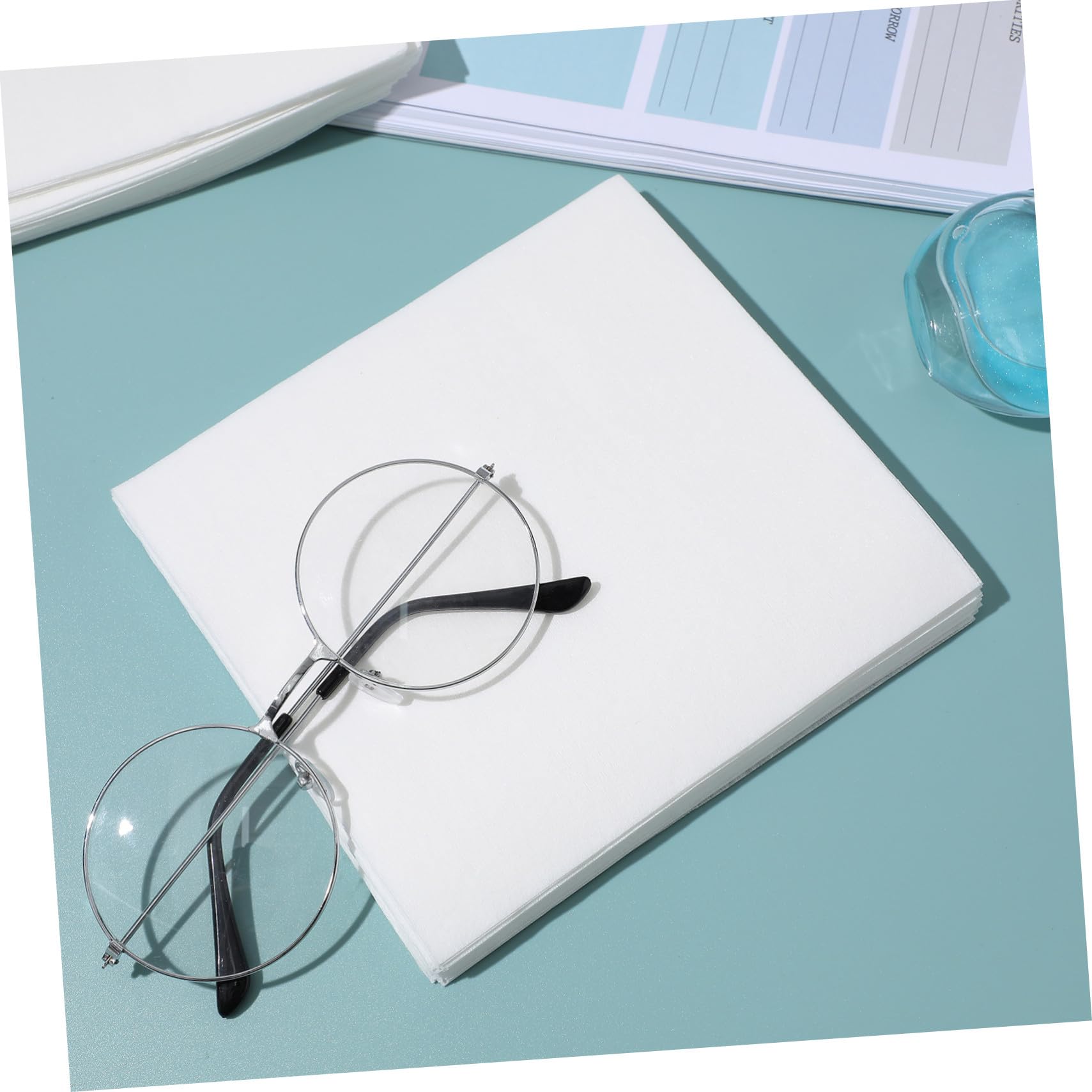 Lingettes Non Pelucheuses Antistatiques pour Nettoyage Écran Électronique et Montres, 300 Pièces, Fibres Polyester et Pâte de Bois, pour Verres et Écrans Tv