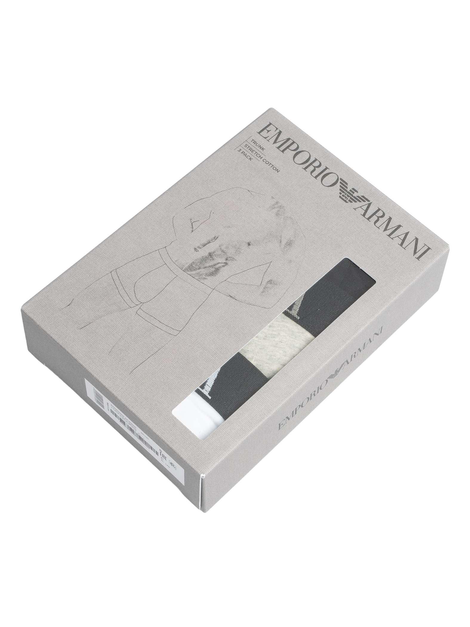 EMPORIO ARMANI Confezione da 3 Boxer da Uomo, Blk/Grey Mel/Bianco, M