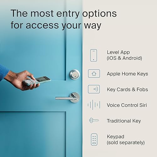 Miniatura 5 de Level Lock+ Deadbolt Smart Lock - Cerradura inteligente más pequeña del mundo más llaves de Apple Home - Aplicación Level para iOS y Android -