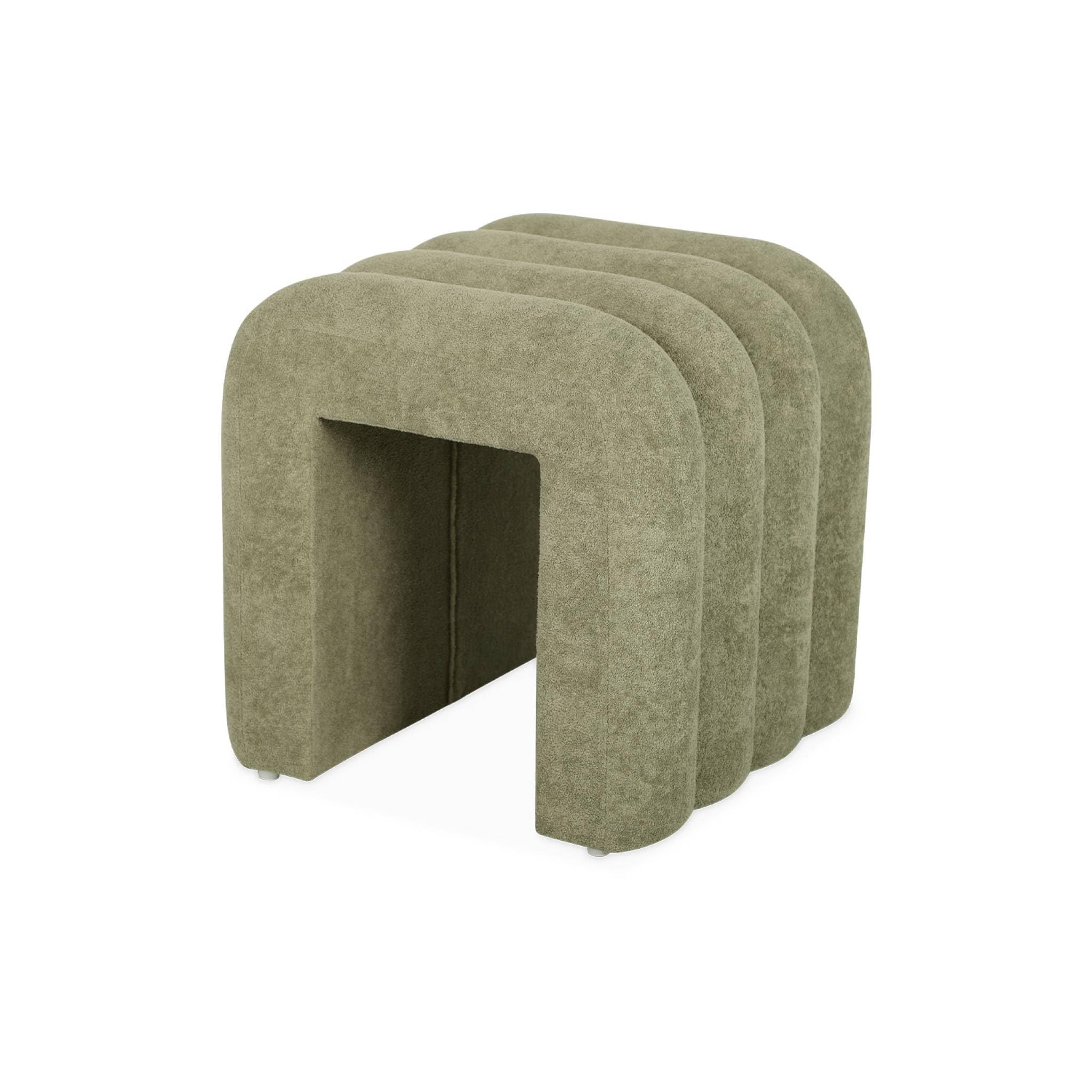 sweeek - Set de 2 poufs contemporains en Tissu vvert