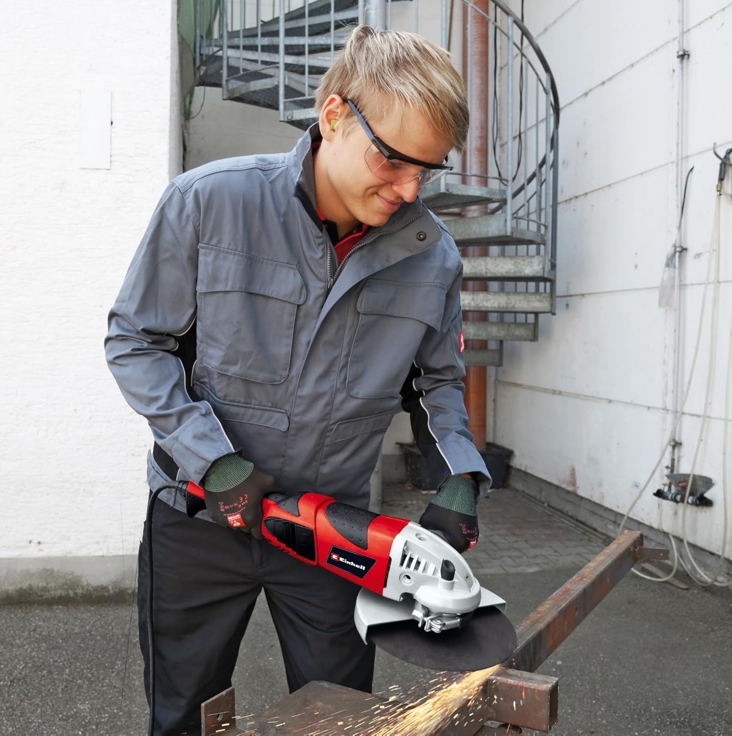 Einhell Electric grinder with cable - TE-AG 230/2000 - 2000 W, 230 V, 8.7 Amps, disc diameter 230 mm. Soft start, rotating handle, protective cover.