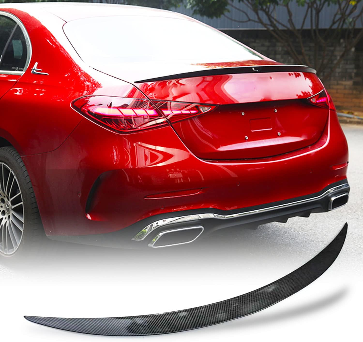 MCARCAR KIT Carbon Fiber Rear Trunk Spoiler Fits for Mercedes-Benz W206 2022-2023 C Class C200 C300 Base Sport Sedan 4-Door Rear Boot Lid Highkick Spoiler Wing Lip Facotry Outlet