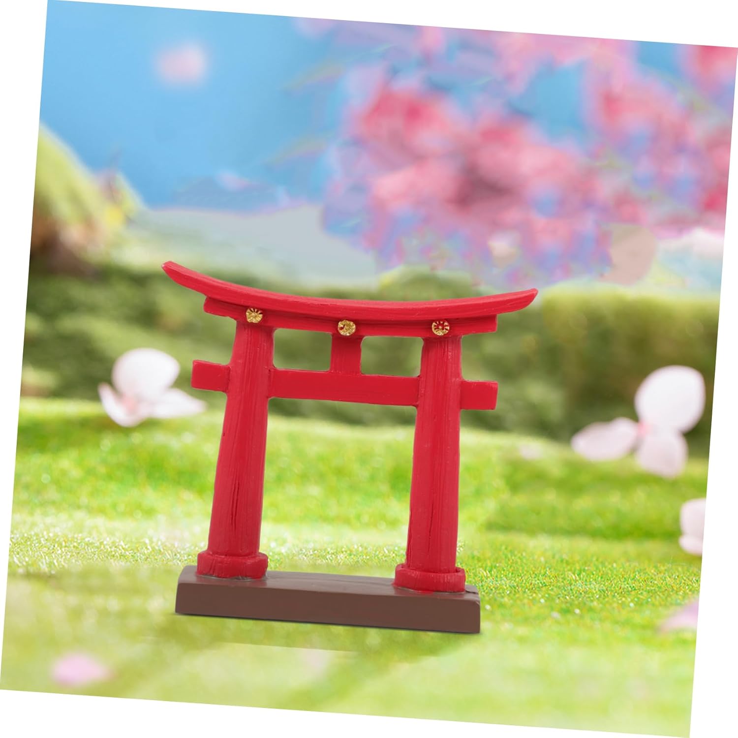 PRETYZOOM 5pcs Miniature Japanese Gate Ornament Micro Landscape Decoration for Home and Garden Intricate Design for Living Room Dining Room and Bedroom for Zen Gardens and Miniature Scenes