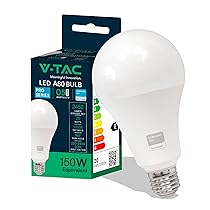 V-TAC VT-233 Lampadina LED A80 con Attacco Edison E27, 20 W (Equivalenti a 150 W), 2452 Lumen, 220-240 V, 50 Hz, Luce 3000K Bianca Calda, 80 x 155 mm