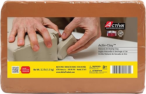 ACTIVA Arcilla activa seca al aire 33 libras Terra Cotta ACTIVA Arcilla activa seca al aire 33 libras Terra Cotta