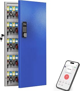 WeHere 120-Key Key Lock Box Wall Mount – Commercial Smart Key Cabinet Organizer with App, One-Time Code, Bluetooth & WiFi Unlock (Sold Separately), Key Management System for School, Rental, Office
