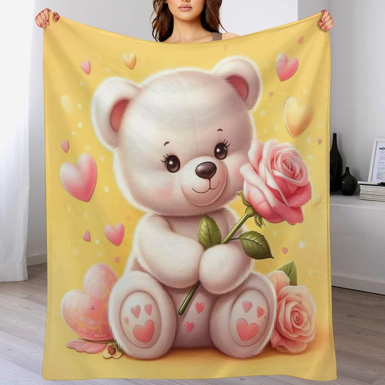 Couverture douce et chaude avec motif ours animal pour des moments de pure tendresse