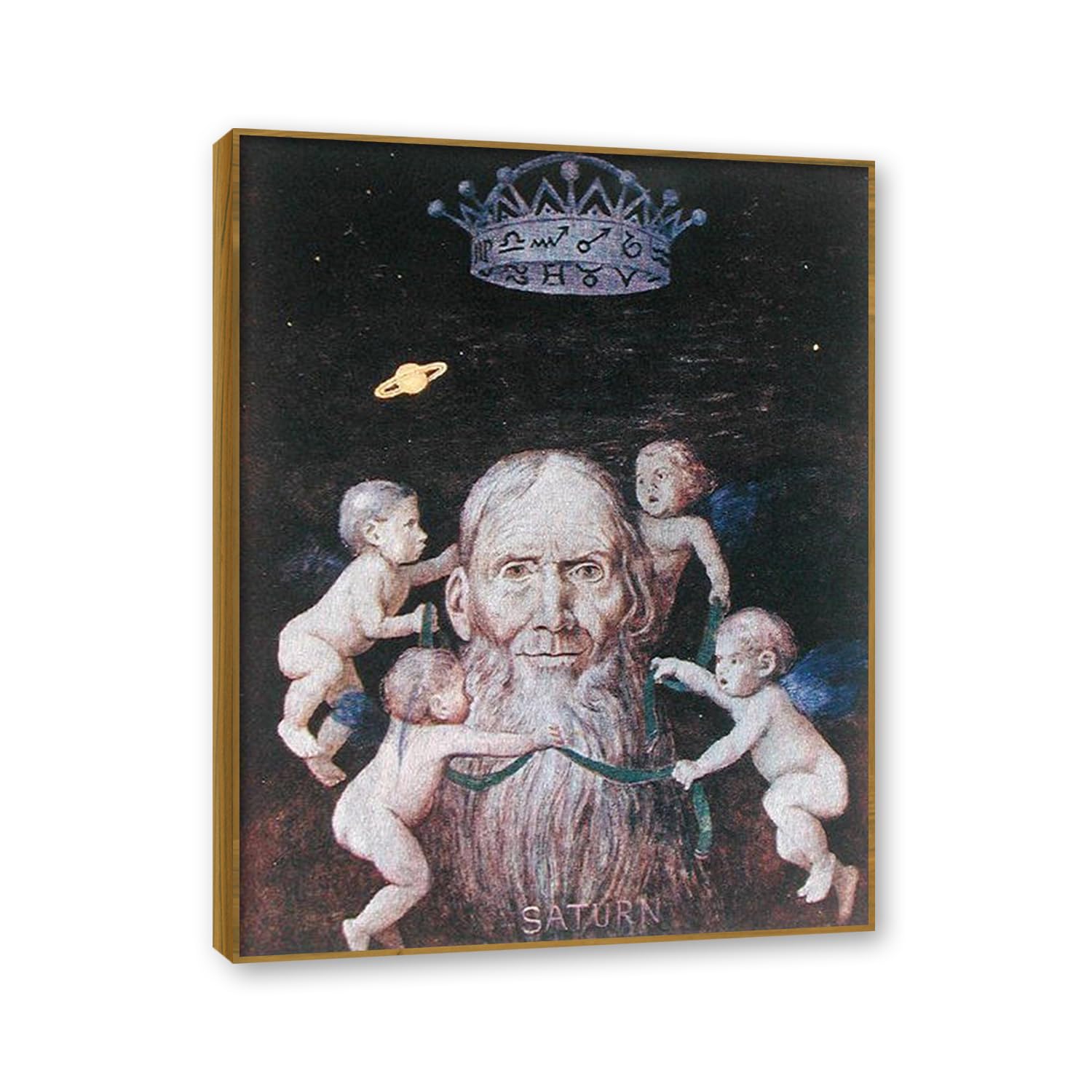 NHLDZYH Teak Frame. Hans Thoma Style Canvas Wall Art - (Untitled 18), German Romantic Realism Painting with Symbolic Nature, Rustic Country Home Decor. 70x90cm-27.6x35.4in
