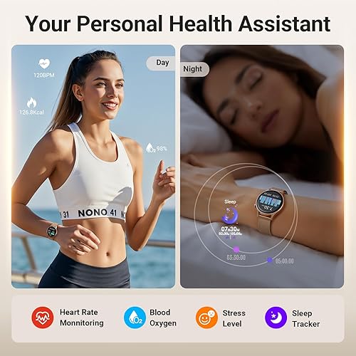 Miniatura 5 de Fitpolo Smart Watch for Women,1.3" AMOLED Touchscreen Fitness Tracker, Make/Answer Calls, Heart Rate SpO2 Monitor,IP68 Waterproof,Sleep Activity