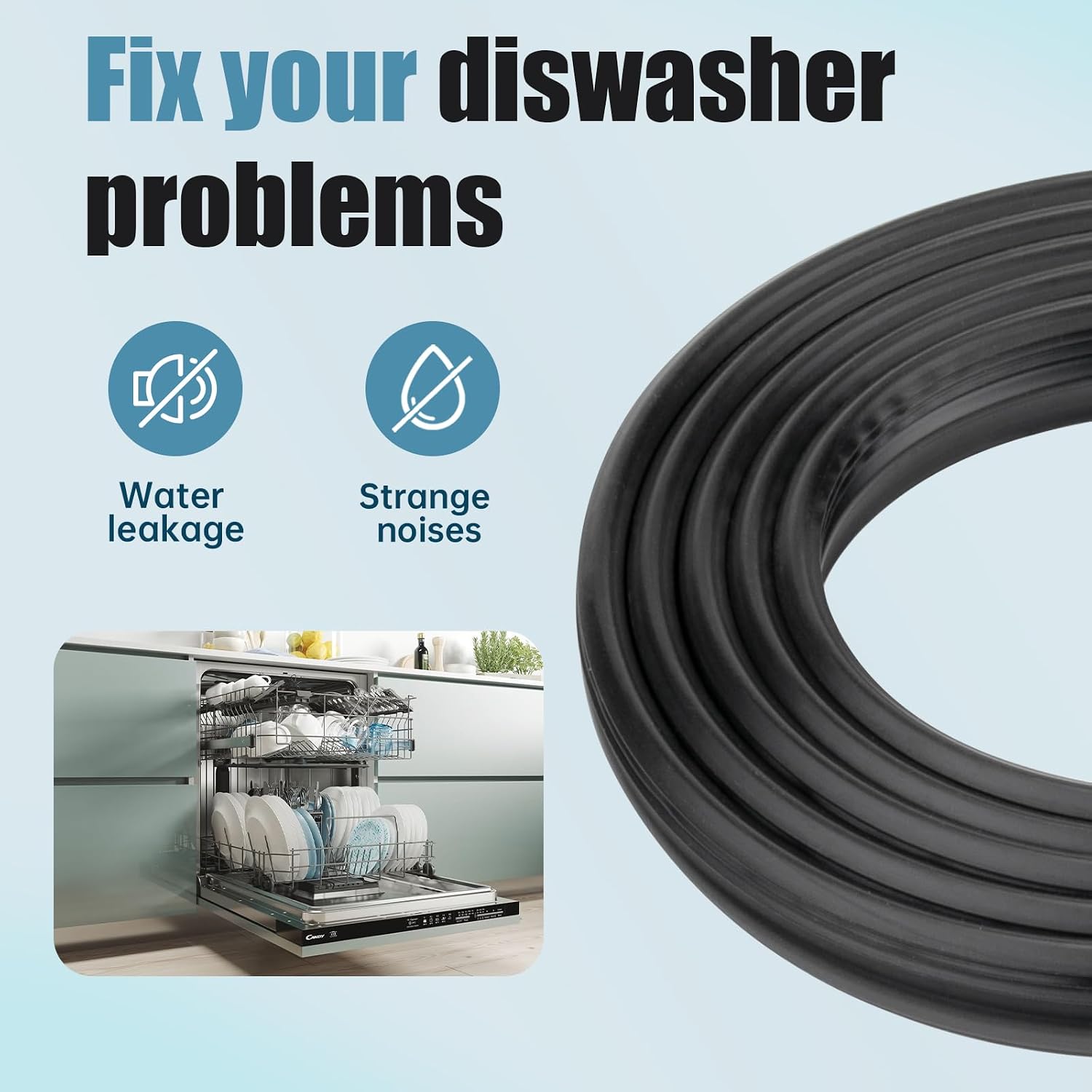 W10524469 Dishwasher Door Seal Replacement for Whirlpool Kenmore Diswasher