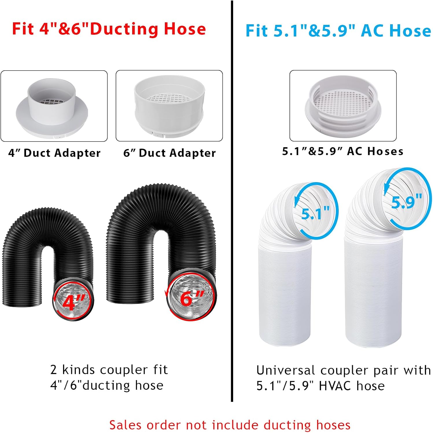 Small Window Air Conditioner VIVOSUN Window Duct Kit, Portable AC