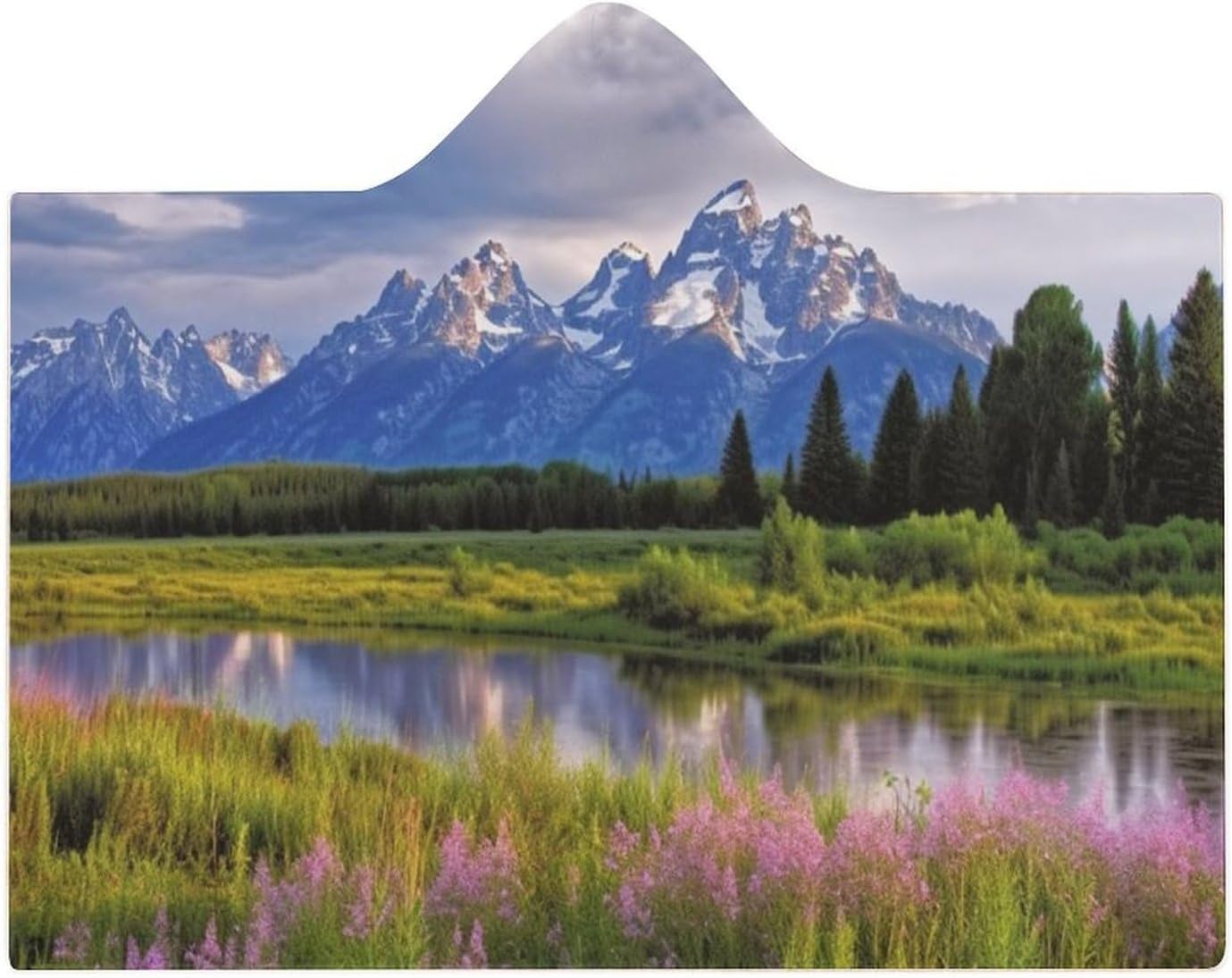 Grand Teton National Park Wearable Fleece Blanket with Hood for Men & Women Oversized Hoodie Blanket Soft Cozy Gift-