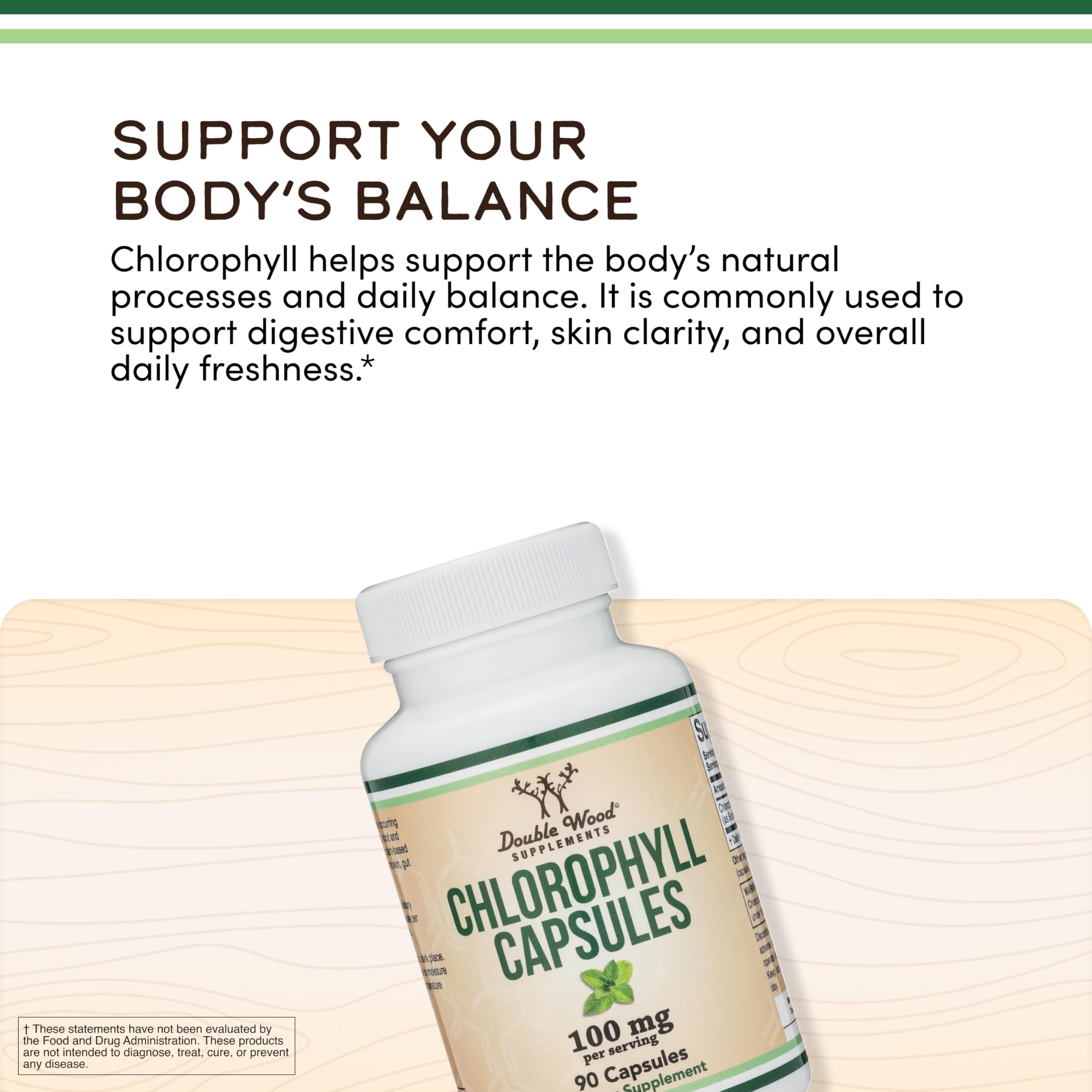 Chlorophyll 100mg, Supports Internal Freshness + Digestion, 90 Capsules — Amazon image 4