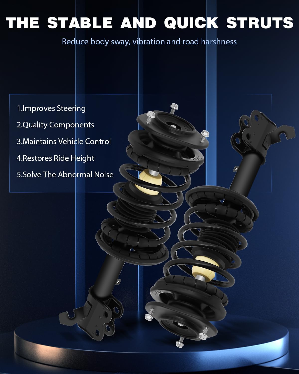 ECCPP Complete Struts Spring Assembly Front Struts Shock Absorber Fit for 1998-2002 for Chevrolet Prizm,1993-2002 for Toyota Corolla Set of 2