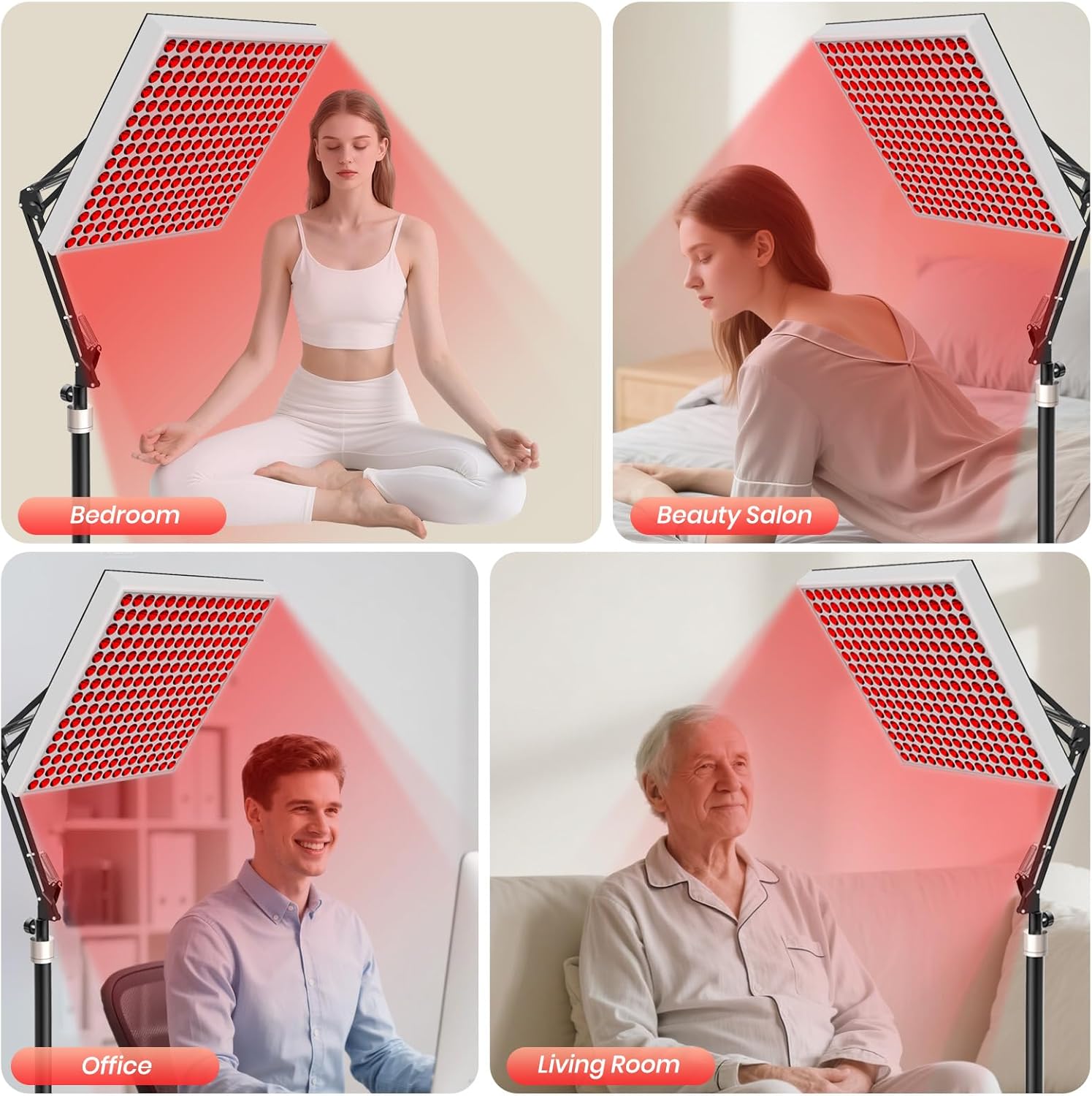 Red Light Therapy for Body Face, Infrared Light Therapy with Adjustable Stand, 660nm Red Lights & 850nm Near Infrared Light Therapy Lamp Device with Large Panel for Body at Home,Idea Gift for Mom Wife