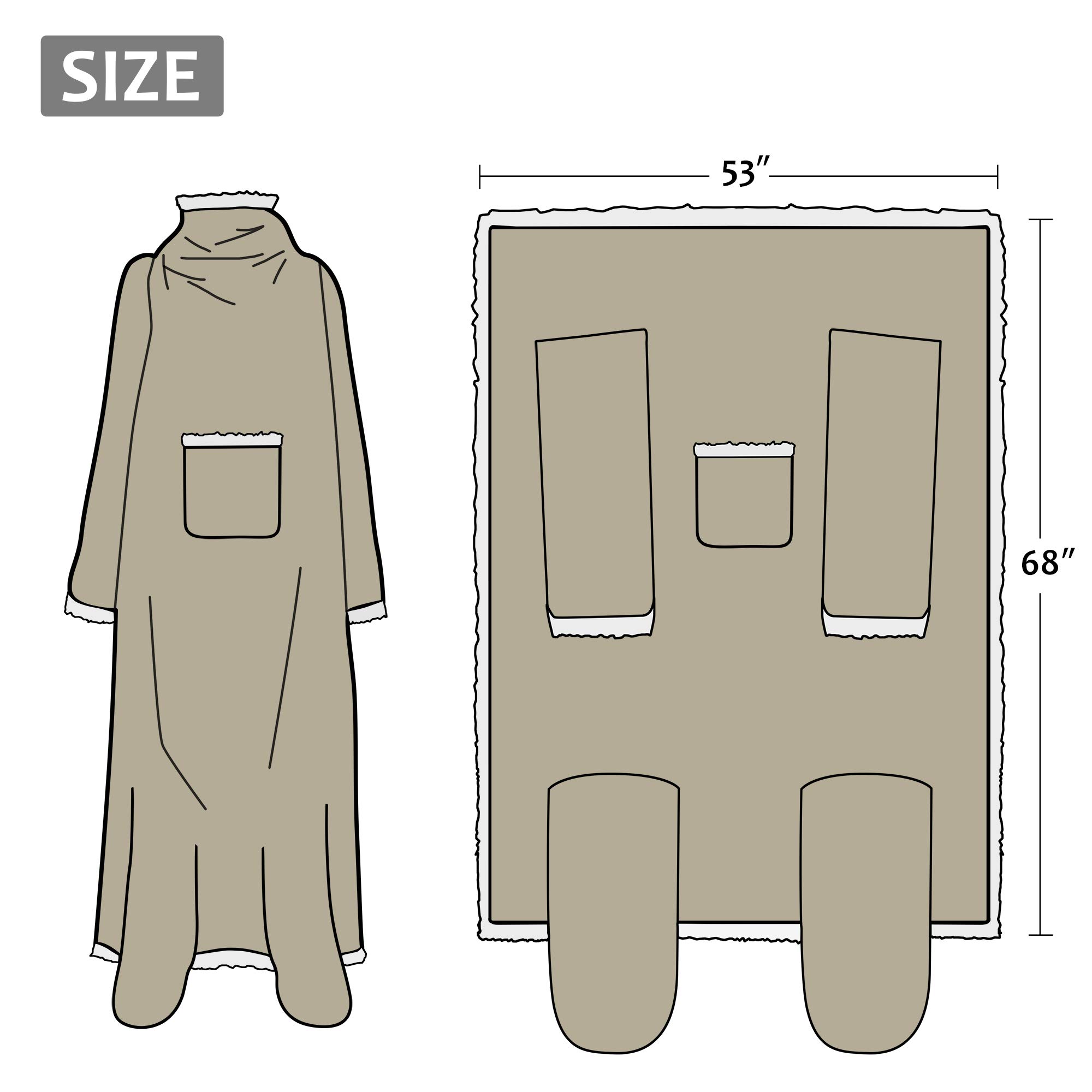 Catalonia Classy TV-Decke, Kuscheldecke mit Ärmeln und Füßen, Professionelle Kuschel-Ganzkörper-Kuscheldecke zum Anziehen, für Erwachsene, Damen und Herren zum Verschenken, 190 x 135 cm