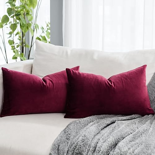 Miniatura 7 de Juego de 2 fundas de almohada de terciopelo azul marino de 26 x 26 pulgadas con cremallera, decorativas, suaves, cuadradas, lisas, para sofá, cama,