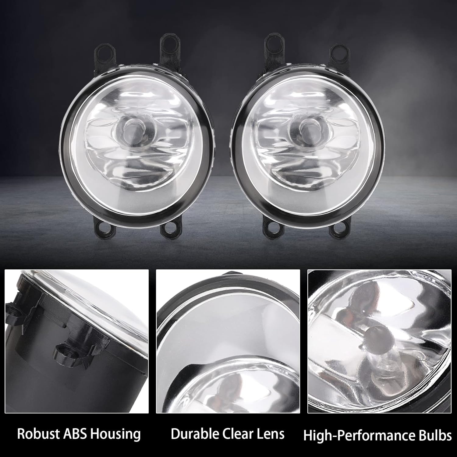 Fog Light Assembly Compatible with Toyota Venza Camry Corolla RAV4 Yaris Prius Highlander Avalon Matrix Solara Fog Lights 2006-2013 for Lexus GS350 HS250h LX570 RX350 RX450h Left & Right H11 12V 55W
