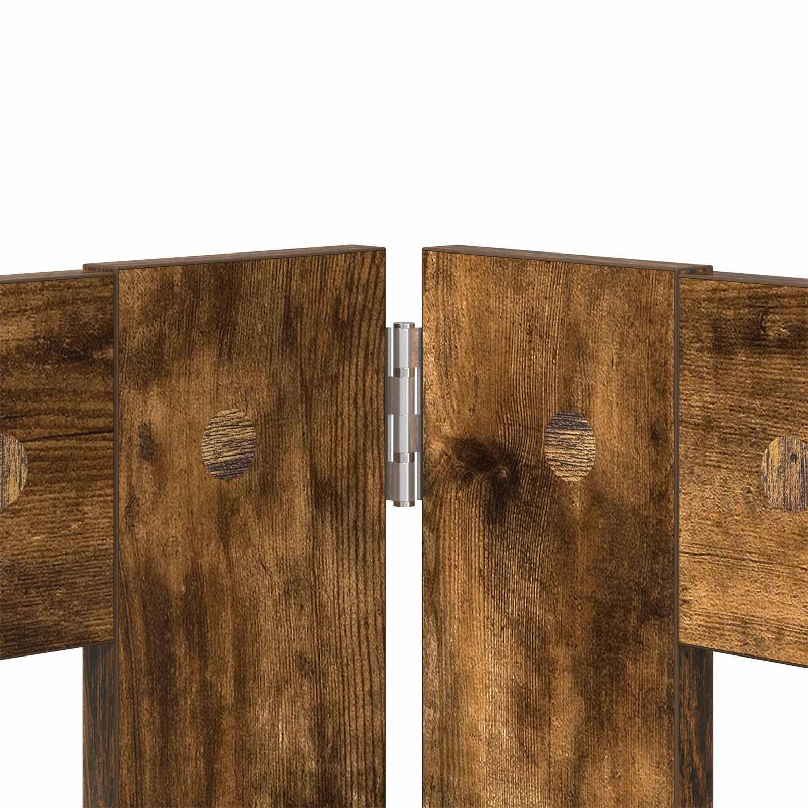 Portería plegable para perros con soporte de metal, 2 unidades, roble ahumado, 80 x 100 cm, perrera plegable y caño para interior y exterior, parque seguro para cachorros y perros