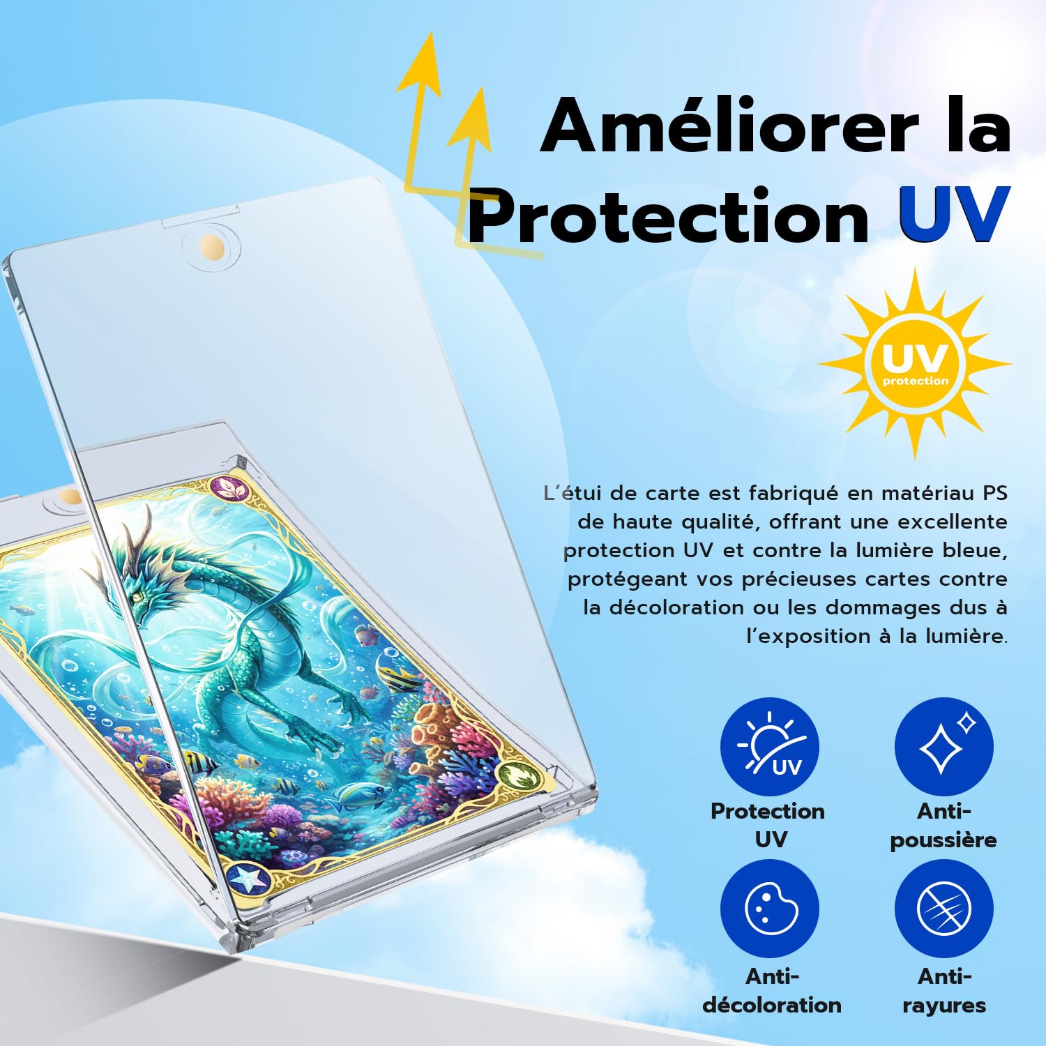20 Étuis Porte Magnetic Card Holder 35PT, Protège Carte UV Protection Cartes, Pour Cartes Magic, TCG, MTG, Sport, Baseball, Coins Diamantés, Transparents