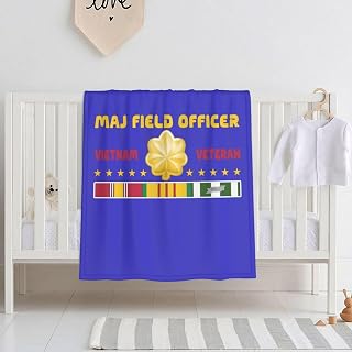 Maj Field Officer Ranks Vietnam Veteran 30x40 Inch Soft Blanket Cozy Stylish Safe for Baby in Comfort