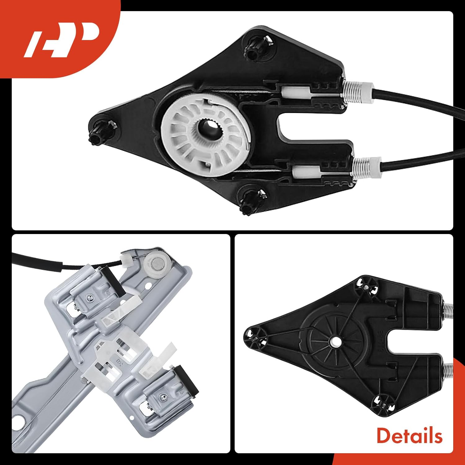 A-Premium Rear Right Passenger Side Electric Power Window Regulator Without Motor Compatible with Ford Fiesta 2011-2019