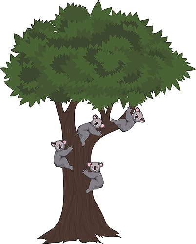 Oso Koala  Vinilo adhesivo multicolor de osos koala para decoración de pared con diseño de wombats como animales, removible para niños, cuarto del