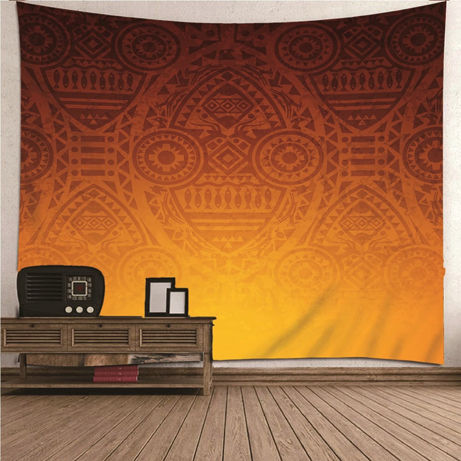 Bishilin Tapiz Pared Naranja degradado, Tapestries Pared de Hogar, Pareo/Toalla de Playa Grande, Sofá- 240x220CM