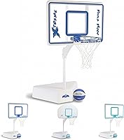 Vista 10 de Dunn-Rite Splash & Shoot, aro de baloncesto ajustable para piscina al aire libre con altura variable, pelota, base y borde de acero inoxidable de 18