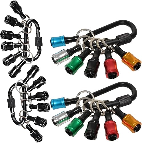 24 piezas de 1/4 de pulgada de vástago hexagonal, portátil, seis colores, codificados ligeros, de cambio rápido, herramienta organizadora para