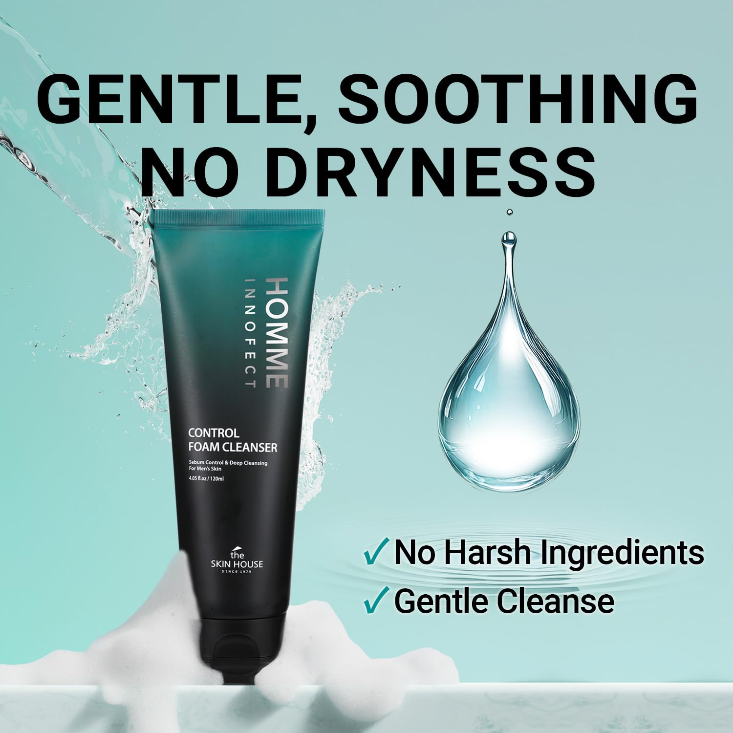 The Skin House Homme InnoFect Men Face Wash – Deep Cleansing Foam Cleanser, Oil Control Face Wash for Men, Rich Foaming Cleanser for All Skin Types 4.05 fl.oz - Image 7