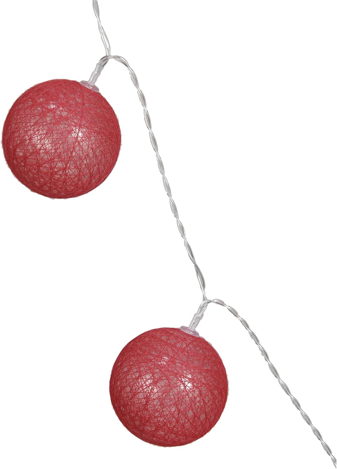 Creative Co-Op Fabric String Ball Lights with Plastic Cord and 20 Lights, Fuchsia
