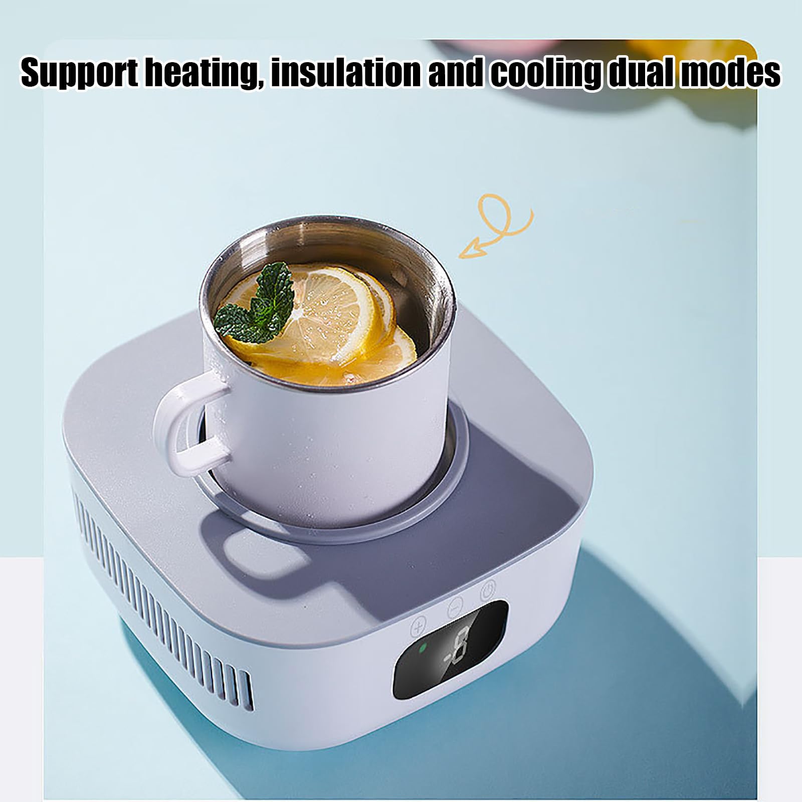 Taza De Calentamiento Y Enfriamiento Rápido, Calentador Y Enfriador Eléctrico De Bebidas con Pantalla LCD, Calienta hasta 80 °c Y Enfría hasta -15 °c, Taza De Enfriamiento Instantáneo Portátil