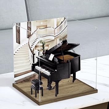 Dustproof Acrylic Display Box Compatible with Lego 21323 Grand Piano Display Case, Dustproof Box, Storage Box, Display Box Only Display Box Wooden Base