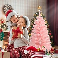 Vista 56 de CCINEE 3Ft Artificial White Tabletop Hinged Christmas Tree with Metal Stand - 130 Branch Tips Mini Christmas Tree for Xmas Party Supplies Home