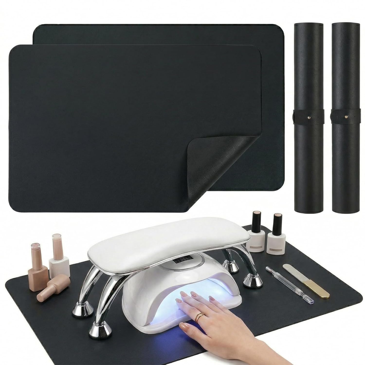 Nail Art Table Mat - Soft Microfiber PU Leather Pad