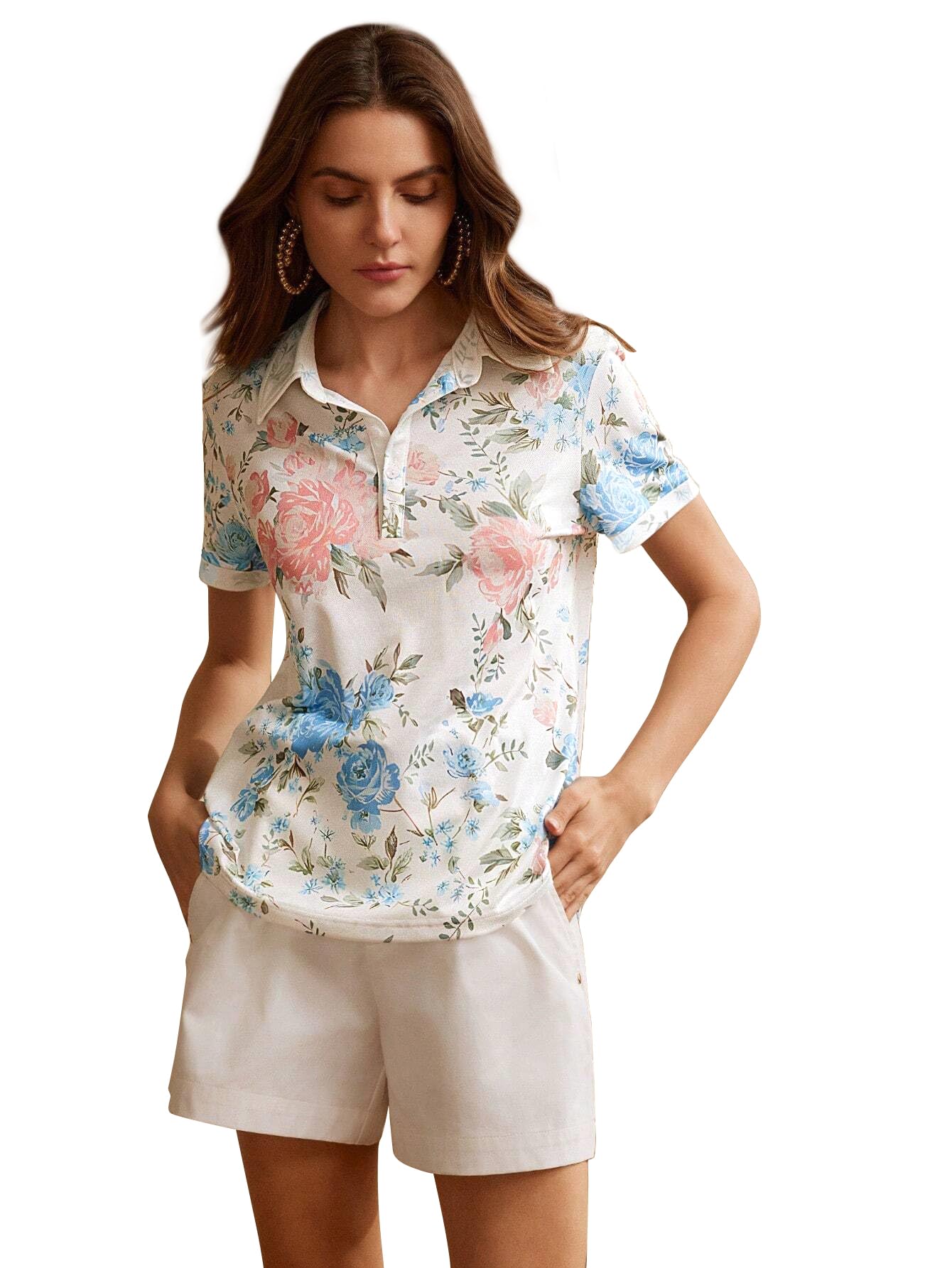 Tops for Woman | Spandex Top | T-Shirt | Tshirt | Western | for Jeans | Short Sleeve | Stretchable | Floral Printed