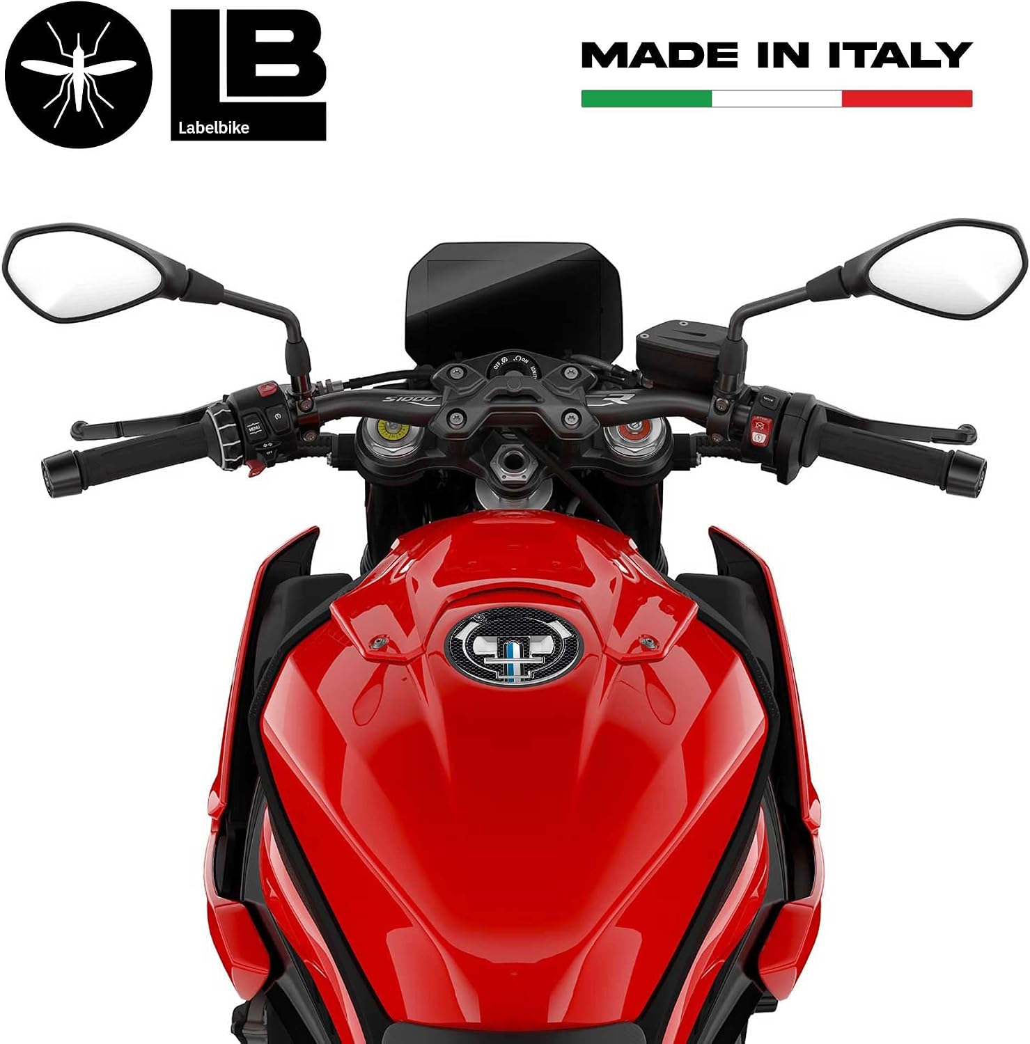 labelbike - 3D Stickers Motorcycle Fuel Tank and Steering Fork Plate Protection and Decoration in Resin Compatible with BMW S1000RR 2012-2014